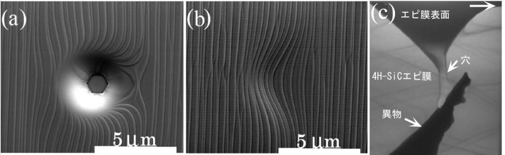 SiCウエハ表面マイクロピットSEM像
